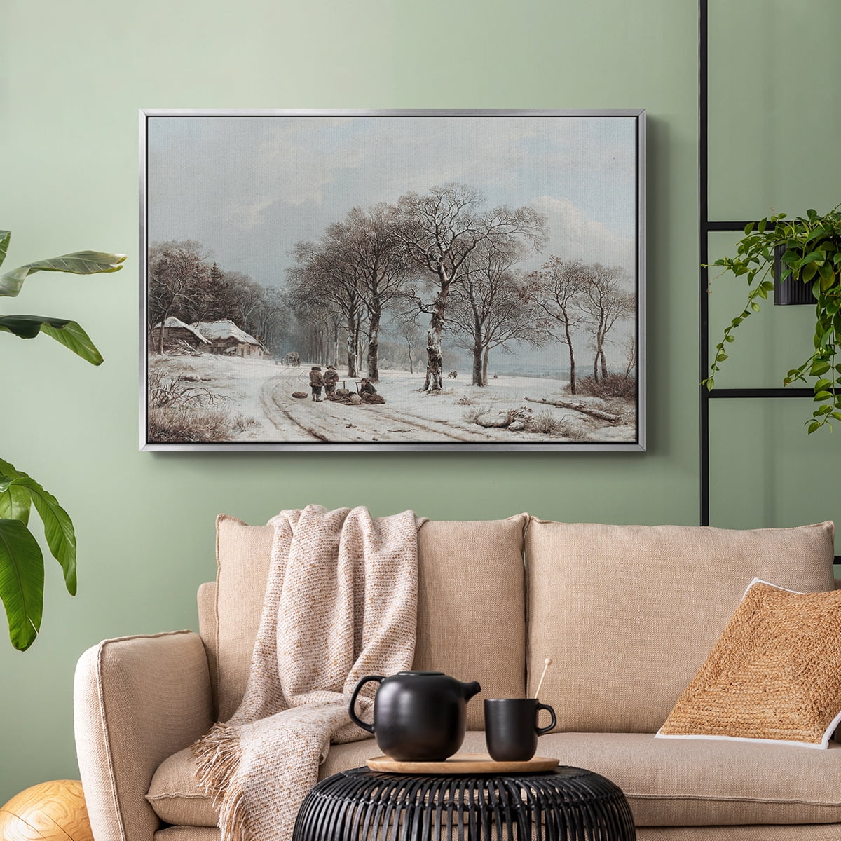 Vintage Landscape-CCLXX By Wexford Home Framed in Silver Wood Gallery Wrapped Canvas 27 in. x 41 in.