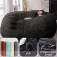 thumbnail image 4 of Vggrvlo 3 Feet Giant Bean Bag Chair Cover No Filler Large Beanbag Chair with Faux Rabbit Fur Cover Round Fluffy Bean Bag Sofa for Teens and Kids Blue, 4 of 6