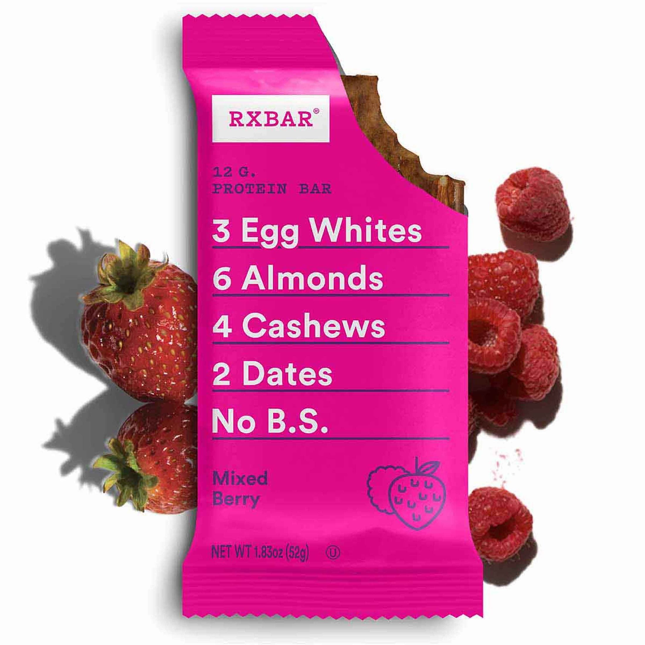 RXBAR Protein Bars Gluten-Free, Mixed Berry, 4 Count