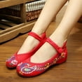 thumbnail image 5 of Women's Chinese Old Peking Style Phoenix Flower Embroidered Mary Jane Flat Shoes, 5 of 6