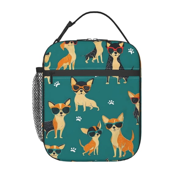 Chihuahua In Sunglasse Lunch Bag Portable Thermal Lunch Box for Men and Women