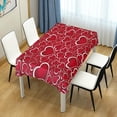 thumbnail image 6 of Coolnut Cute Love Heart Rectangle Tablecloth,Valentine's Day Mother's Day Kitchen Decoration Dinner Rectangular Table Cover for Party Holiday Hotel BBQ-Machine Washable 60x108In, 6 of 7