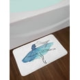 thumbnail image 2 of Ballet Bath Mat, Ballerina Dancer Watercolor Tutu in Blue Shades Classical Arts, Plush Bathroom Decor Mat with Non Slip Backing, 29.5" X 17.5", Seafoam Dark Blue Black, by Ambesonne, 2 of 2
