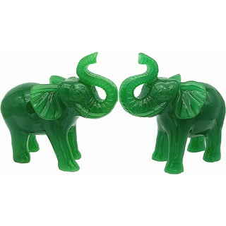 White Elephant Trunk Up Ceramic Figurine 9”L x 6 3/8”H x 4” W