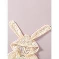 thumbnail image 6 of Bslissey Baby Girls Lace Hoodie Romper Long Sleeve Bunny Ears Hooded Bow Hollowed Jumpsuit 3M 6M 12M 18M 24M Infant Toddler Cute Spring Bodysuit for Casual Daily, 6 of 9