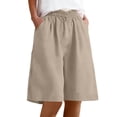 thumbnail image 2 of Hurxie Shorts for Women Trendy Casual Summer High Waisted Shorts Ribbed Elastic Waist Comfy Shorts with Pockets 2XL, 2 of 8