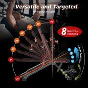FLYBIRD Adjustable Workout Bench with Headrest, 750LBS Capacity, Fits Users up to 6'5''
