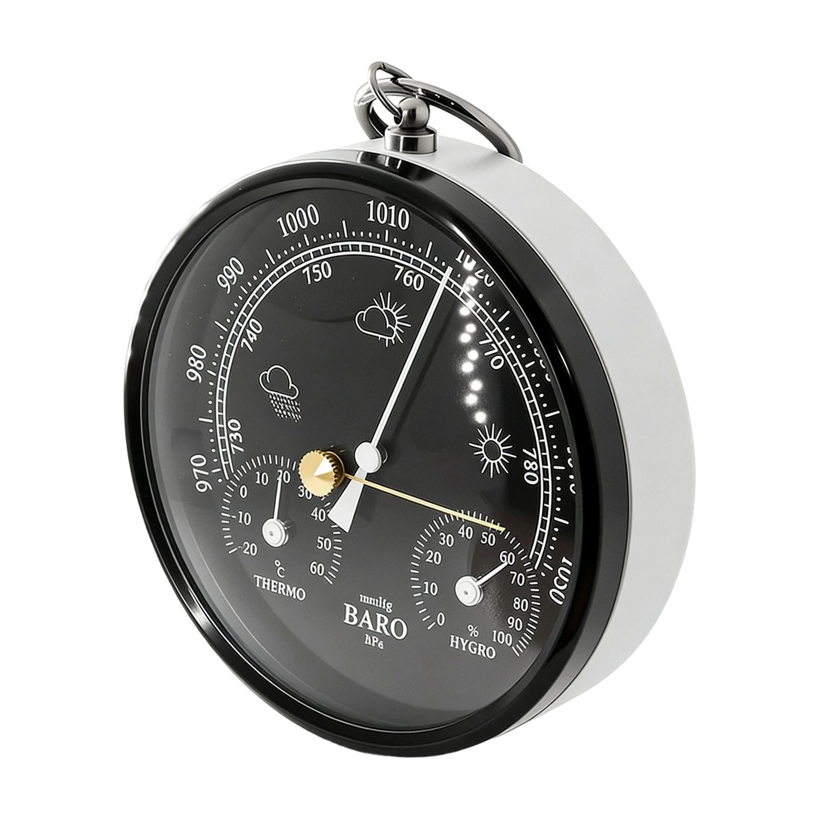 WLPZXP Barometer Thermometer Hygrometer Weather Station for Home Office Living Room Black