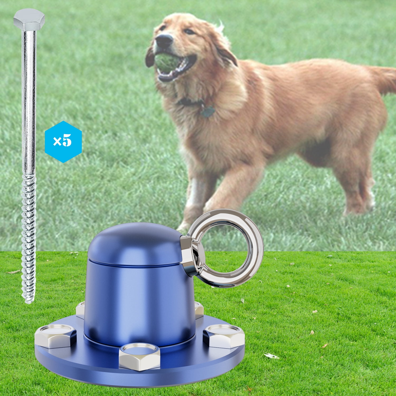 Dog Tie Out Stake 360 Swivel Dog Runner Leads for Yard Dog