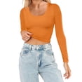 thumbnail image 2 of BJUTIR Summer Female Womens T-Shirts Fashion Lightweight Yoga Crop Tops Slim Fit Long Sleeve Workout T Shirts Blouse, 2 of 6