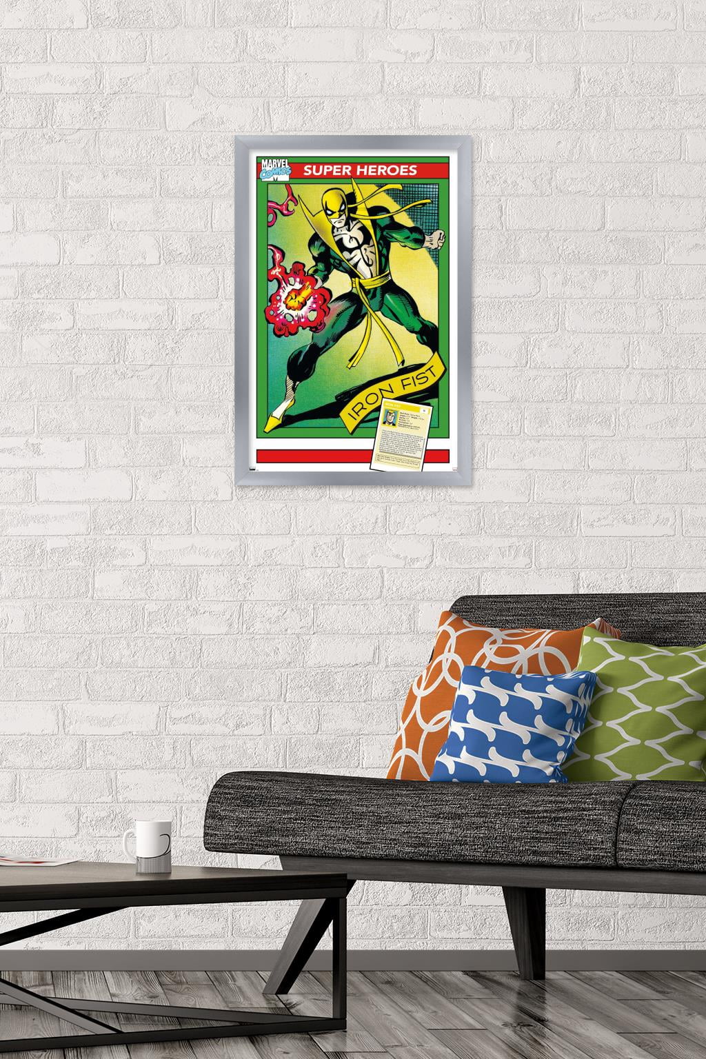 Marvel Trading Cards - Iron Fist Wall Poster, 14.725" x 22.375" Framed