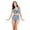Dusty Indigo Animal Patchwork, variant on Women's Plus Size Front-Close Cotton Comfort Bra