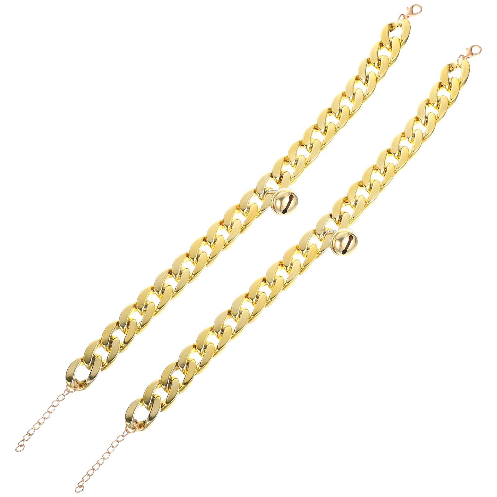 HAMPPLIES Cute Pet Collar Pet Golden ABS 2Pcs