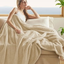 Chunky Cable Knit Throw Blanket, Lightweight 100% Organic Cotton Soft Cozy Throw Twin Blanket for Couch Bed and Sofa, Rustic Breathable Farmhouse Blanket Gift for Women Men(70.87"x78.74")