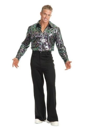 BLACK DISCO PANTS FOR ADULTS-XS 