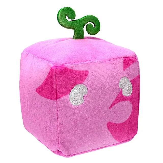 Blox Fruits Plush Toy Cute Game Peripheral Leopard Pattern Box Plushie Doll Soft Stuffed Christmas Birthday Gift Toy For Kids
