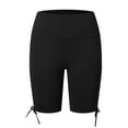 thumbnail image 7 of FINALGANG Women Versatile Shorts Solid Color Slim Fit Comfort Yoga Shorts Knee Length Lift Leggings With Drawstring Suitable For Various Occasions, 7 of 7