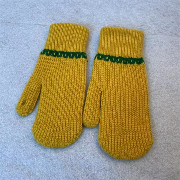 Guantes de mujer de color sólido a prueba de frío, sin dedos, cálidos, de punto, mitones para mujer