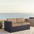 thumbnail image 2 of Crosley Furniture Biscayne Wicker / Rattan Patio Loveseat in Brown and Mocha, 2 of 10