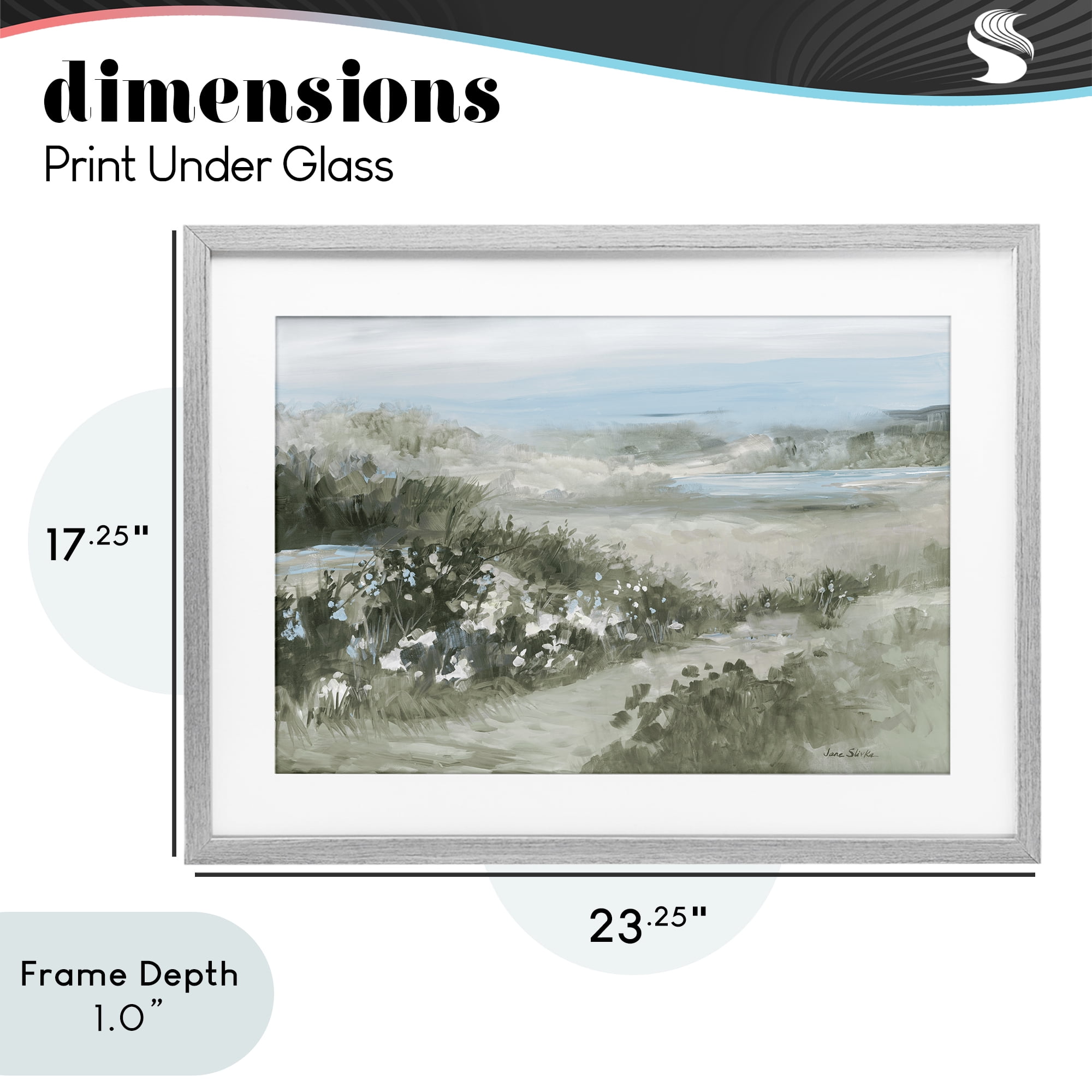 Stupell Industries Neutral Quiet Composition Landscape Gray Framed Print Under Glass, design by Jane Slivka