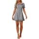 thumbnail image 1 of INSPIRE CHIC Vestido Mini de Cuadros Gingham con Cuello Peter Pan Rizado de los Años 60 L Negro Blanco, 1 of 6