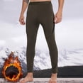 thumbnail image 2 of Men's thermal Underwear Long Johns Bottom with Soft Warm Lining, Heavyweight Cold Weather Base Layer Pants Size 4XL Army Green, 2 of 8
