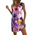 thumbnail image 3 of Summer Beach Dresses for Womens 2026 Fashion Plus Size Print Sleeveless V-neck Loose Pocket V-neck Casual Dress, 3 of 8