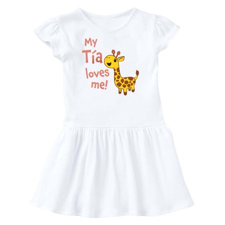 

Inktastic My Tía Loves me- cute giraffe Gift Toddler Girl Dress