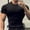 Black, variant on Mens Shirts Casual,Mens High-Elastic Sports Fitness Wear Running Short Sleeve Breathable Training Tops