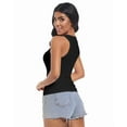 thumbnail image 5 of Womens Sleeveless Ribbed Fitted Tank Top Racerback Crew Neck Casual Vest, 5 of 6