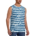 thumbnail image 2 of Balery Ocean on Striped Men's Sleeveless Muscle Shirts Workout Tank Top, Moisture Wicking, Odor Protection-Small, 2 of 8
