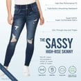 thumbnail image 4 of WallFlower Women's Sassy Skinny High-Rise Insta Soft Juniors Jeans (Standard and Plus), 4 of 9