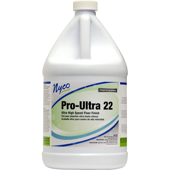 Nyco Pro-Ultra 22 Floor Finish - 128 oz - Ultra High Speed Floor Finish Designed for High Speed Buffing and Burnishing - for Professional Facility Maintenance - (NL175-G4)