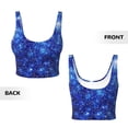 thumbnail image 5 of Haiem Blurred Star Snow Christmas Pattern Womens Sports Bra - U Neck Padded Low Impact Yoga Bra Workout Crop Top Gym Moisture-Wicking Workout Vest -X-Large, 5 of 9