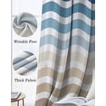 thumbnail image 3 of Navy Blue Brown Ombre Moire Blackout Curtains for Bedroom Living Room Darkening Curtains 84 Inch Length 2 Panels Set Water Ripple Stripe Farmhouse Window Curtain Window Treatment Drapes 52"x84", 3 of 9