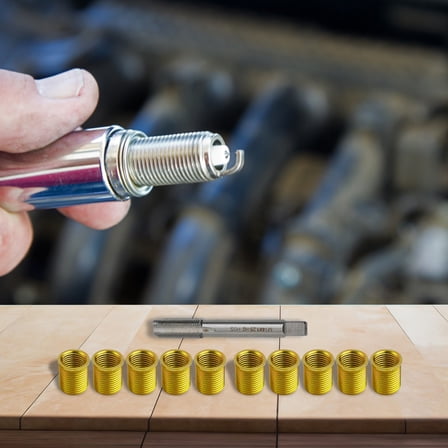 11Pcs Thread Hole Repair Tools For M12 X 1.25 Inserts & For M14 X 1.25 Tap For Gasoline Engines Generators Diesel Engines