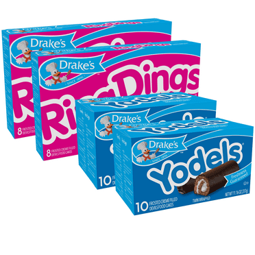 Drake's Variety Pack | Ring Dings and Yodels, 2 Boxes Each, 36 Total Cakes