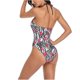thumbnail image 4 of Traje de baño sexy de una pieza con estampado de rayas para mujer, traje de baño, bikini, ropa de playa para nadar, 4 of 5