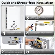 TCFUNDY 2.0 GPM 8L Tankless Water Heater LPG Liquid Propane Gas Instant Hot Boiler with Digital Display