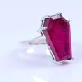 thumbnail image 3 of Natural Ruby Pink Gemstone Coffin Ring, Wedding Engagement Birthday Anniversary Mom Dad Husband Wife Girlfriend Boyfriend Son Daughter Unique Gifts Ring, July Birthstone Gifts Ring (ruby, Size 7), 3 of 5