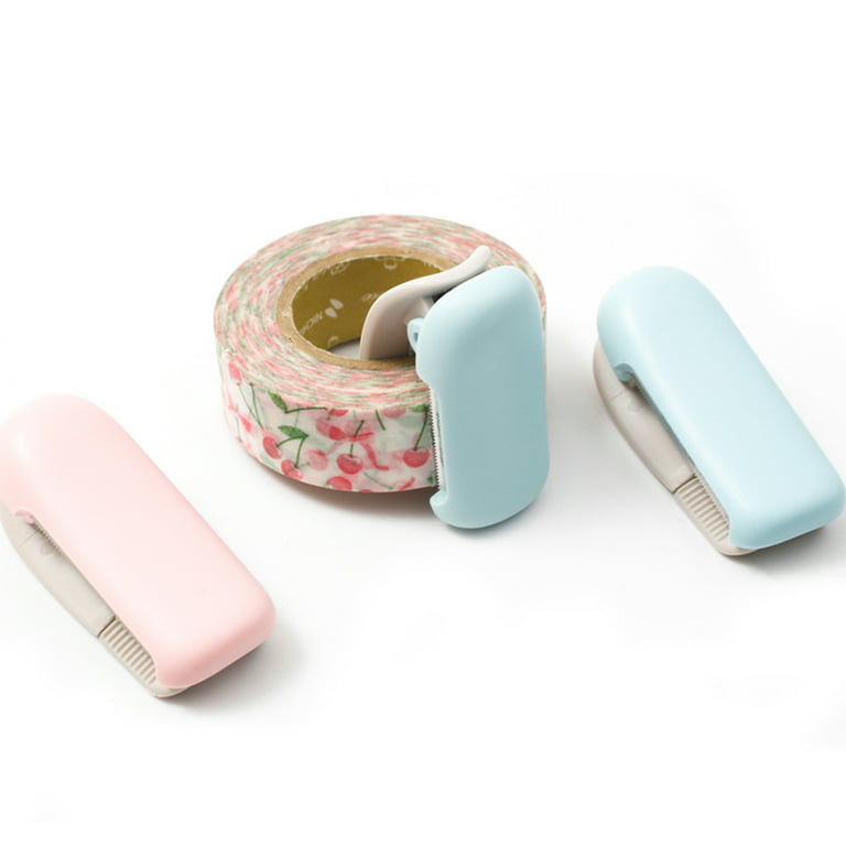 Hapeisy 3pcs Washi Tape Dispenser, Sticker Dispenser for Office, Mini Portable Masking Tape Cutter Clip Type for Home(Random)