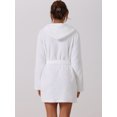 thumbnail image 3 of DARING DIVA Fuzzy Hooded Plush Bath Robe Mini Bathrobe M White, 3 of 6