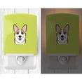 thumbnail image 2 of Checkerboard Lime Green Corgi Ceramic Night Light, 2 of 2