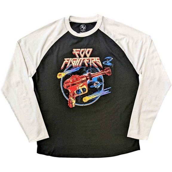 Foo Fighters Unisex Raglan T-Shirt: Ray Gun (Ex-Tour) (X-Large)