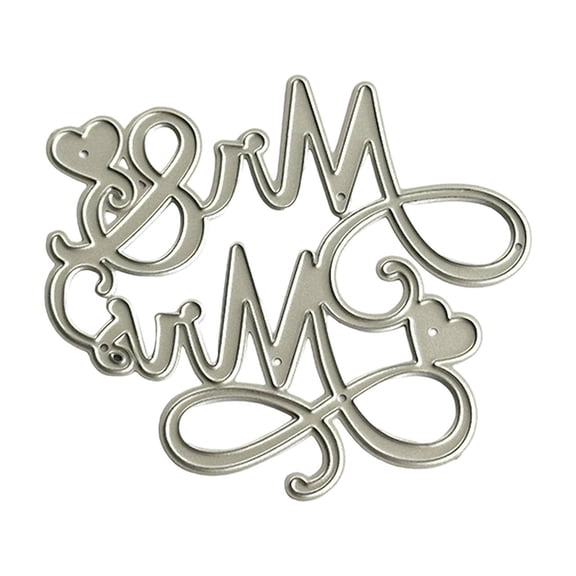 1. Heart Mr Mrs Metal Die Cut Embossing Stencils & Carbon Steel Cutting Dies for Scrapbooking Card Photo Decor