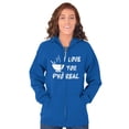 thumbnail image 3 of Love You Pho Real Vietnamese Food Unisex Fleece Graphic Zip Up Hoodie Brisco Brands 4X, 3 of 6
