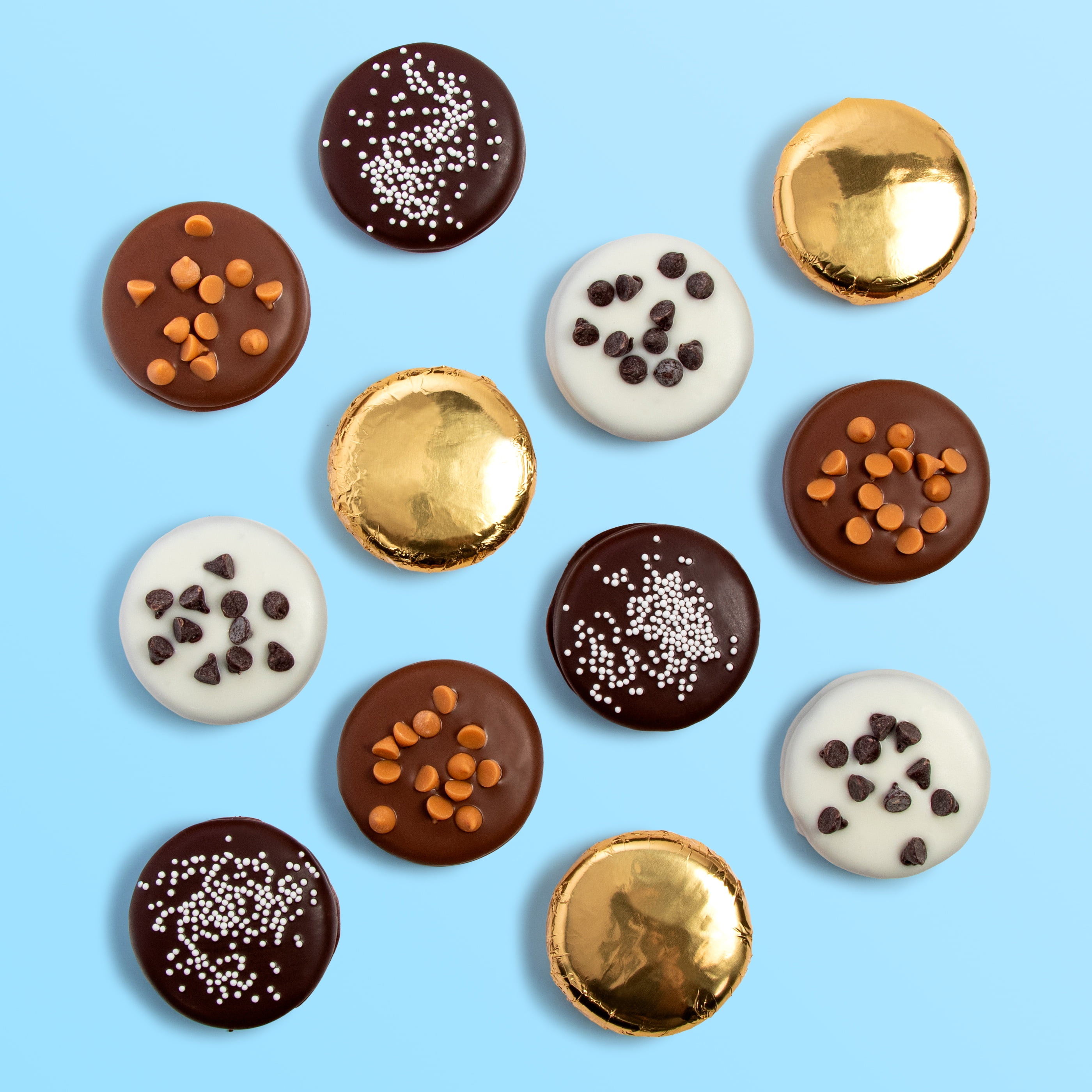 CY Chocolate Deluxe Chocolate Dipped Sandwich Cookies Gift Box , 12 Sandwich Cookies