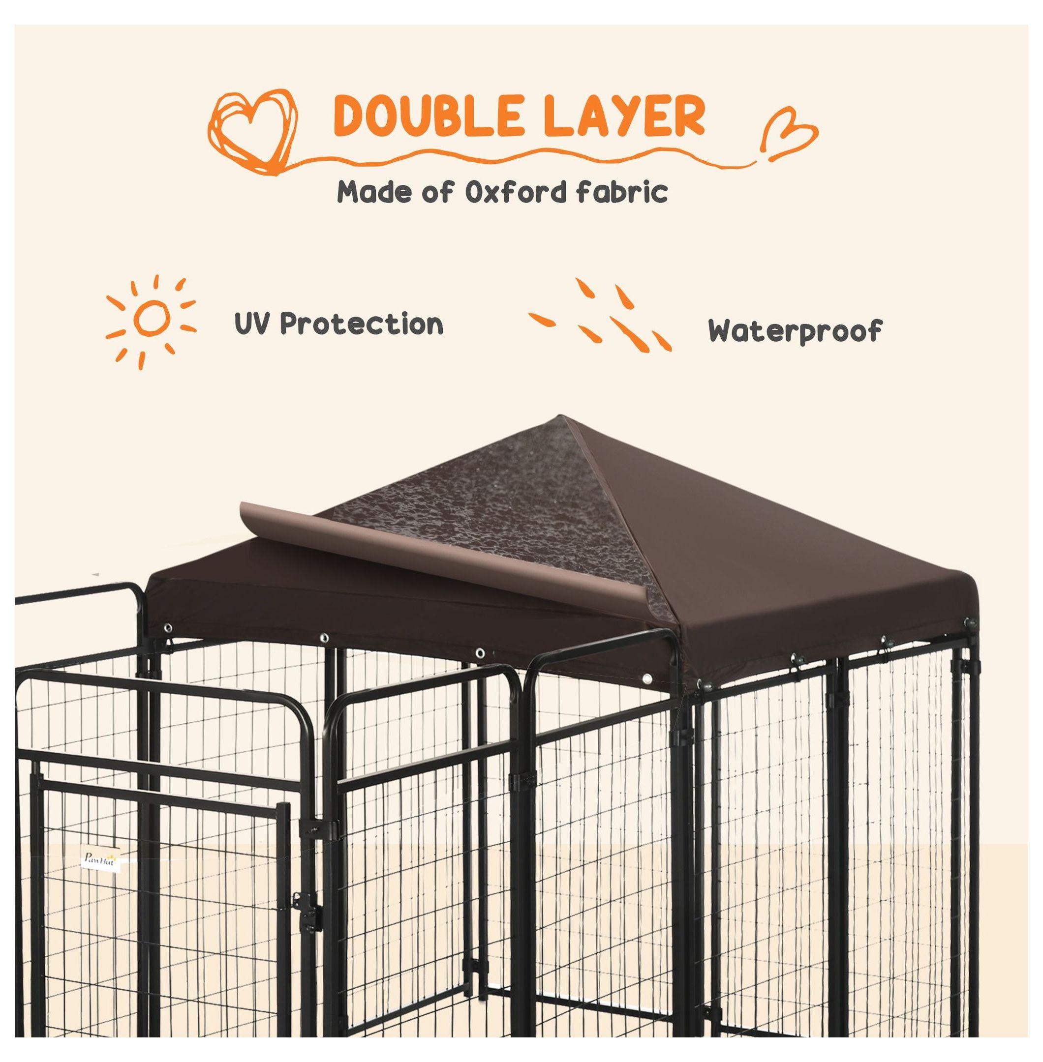 Outdoor Dog Kennel 9.3x4.6 Exercise Pen with UV Protection, Water-Resistant Dog Run for Medium Large Dogs Up to 66lbs