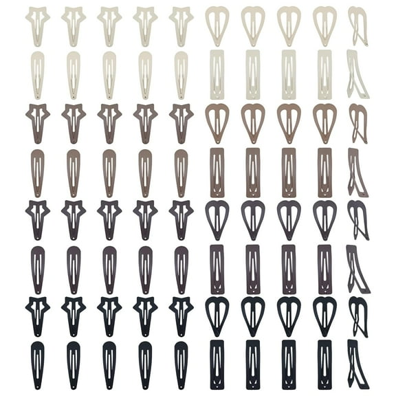 80pcs Star Heart Rectangle Water Drop Metal Snap Hair Clips Hair Barrettes Bang Holders Hair Pins Accessories for Toddlers Girls Kids Teens Women