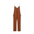 thumbnail image 4 of Olyvenn Women's V Neck Sleeveless Jumpsuits Spaghetti Straps Harem Long Pants Overalls with Pockets Wide Leg Suspender Jumpsuits Orange 6, 4 of 5